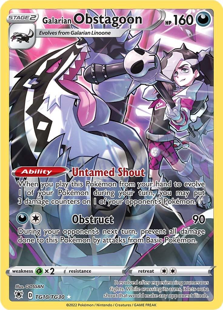 Astral Radiance Galarian Obstagoon Pokémon card